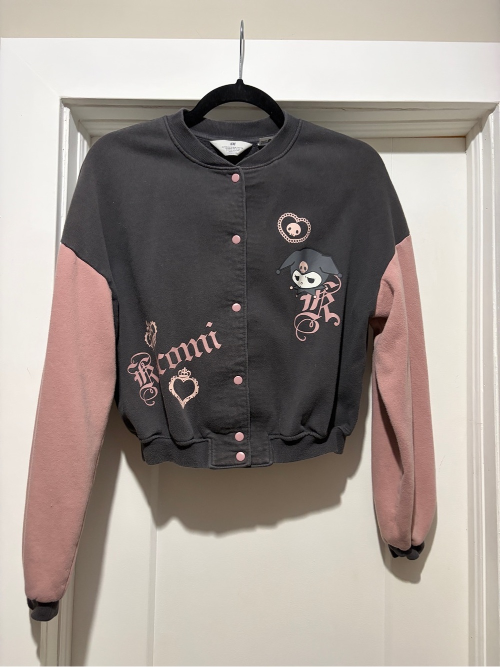 H&M Girls Kuromi Cropped Varsity Jacket